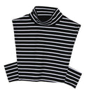 Women Lady Elegant Detachable Turtleneck Striped Shirt Fake Collar False Blouse Accessory Choker