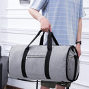 Big Gray Nylon Barrel Bag Holdall Duffle Bag Holiday Sports Gym Handheld Bag Ladies Men 55 x 29 x 30 cm