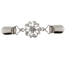 Women Ladies Elegant Crystal Rhinestone Cardigan Sweater Clips Flower Shape