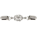 Women Ladies Elegant Crystal Rhinestone Cardigan Sweater Clips Flower Shape