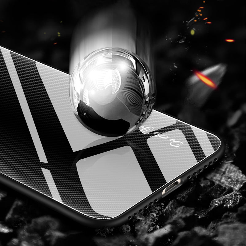 Bakeey Gradient Striped Shockproof Tempered Glass&Soft TPU Protective Case For Xiaomi Redmi Note 7 / Redmi Note 7 Pro