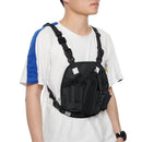 Nylon Radio Walkie Talkie Chest Pocket Harness Bags Backpack Holster Vest Pack