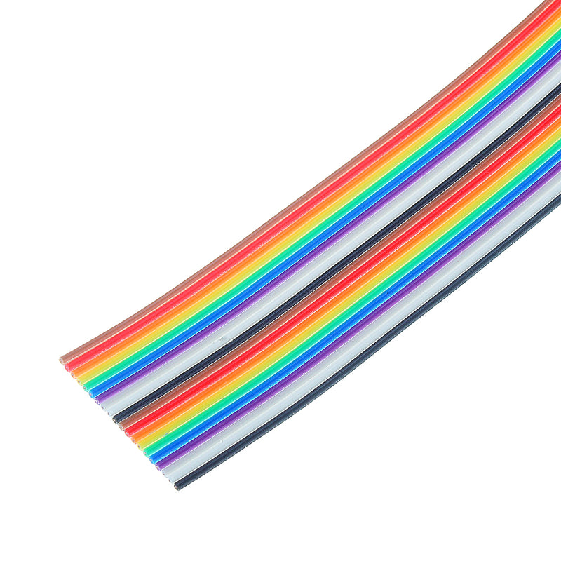 3pcs 5M 1.27mm Pitch Ribbon Cable 20P Flat Color Rainbow Ribbon Cable Wire Rainbow Cable