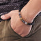 Vintage Agate Beads Alloy Lion Head Beaded Bracelet Ethnic Jewelry For Men