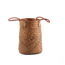Straw Woven Flower Pot Portable Plant Storage Baskets Flower Vase Handmade Hanging Basket Home Decor