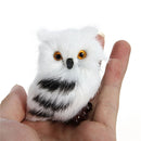 Owl White Black Furry Christmas Ornament Decoration Adornment Simulation H2.75