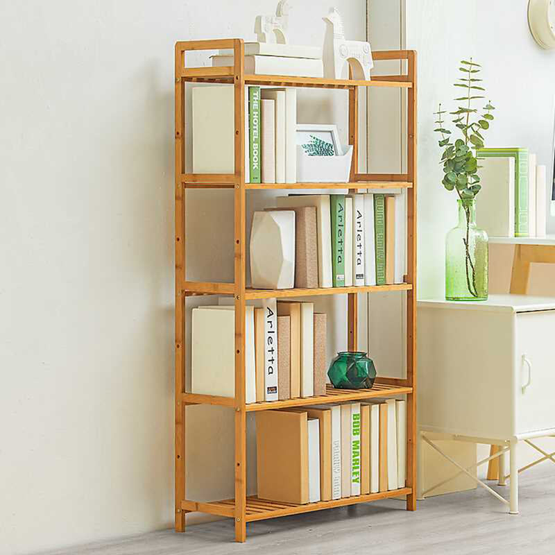 Bamboo Bookshelf Rack Multifunctional Bathroom Kitchen Living Room Holder Plant Flower Stand Utility Shoes Storage Shelf