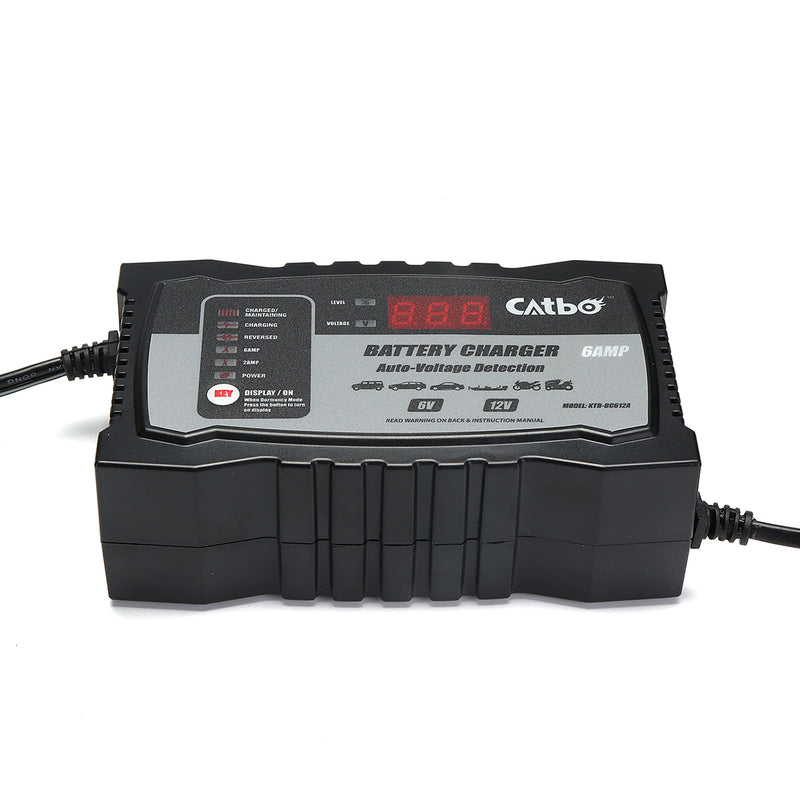 6/12V 2/6A Automatic Smart Lead Acid Battery Charger For Car Motorcycle US/EU Plug