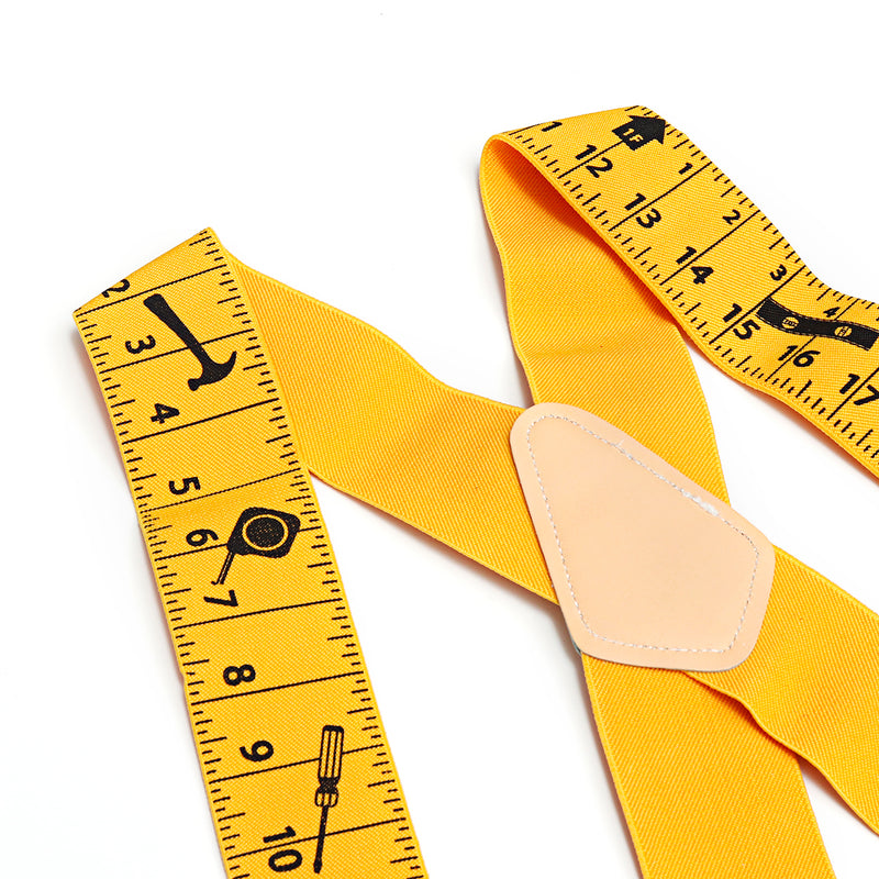 4 Clips X Shaped 2 Inch Ruler Design Work Belt Braces Suspenders Tool Belt Braces