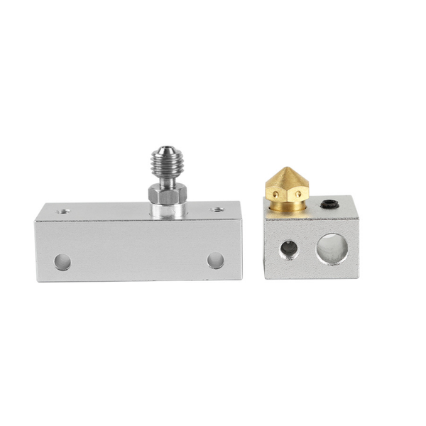 Full Metal MK10 Hotend Kit 0.4mm Nozzle + Throat + 2 Aluminum Heating Block DIY Kit for 3D Printers fits Wanhao i3 Wanhao i3 Plus