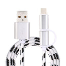 Bakeey 3A 2 in1 Micro Type-C Fast Charging Nylon Weave Data Cable  With Packaging Tiger Pattern For HUAWEI P30 XIAOMI MI9 Oneplus 7 S10 S10+