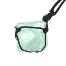 DIY Natural Fluorite Octahedron Pendant Rough Crystal Specimen Necklace Healing Decorations