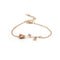 Trendy Rose Gold Silver Plated Flower Chain Bracelets for Women