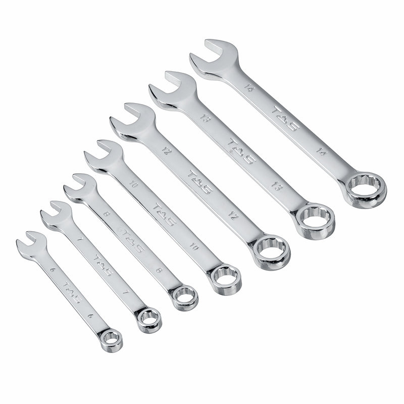 7PCS/Set Ratchet Wrench Set, Chrome Vanadium Steel, 6-14mm, Open End & Box End, Car Repair Spanners with Oxford Bag Hand Tools