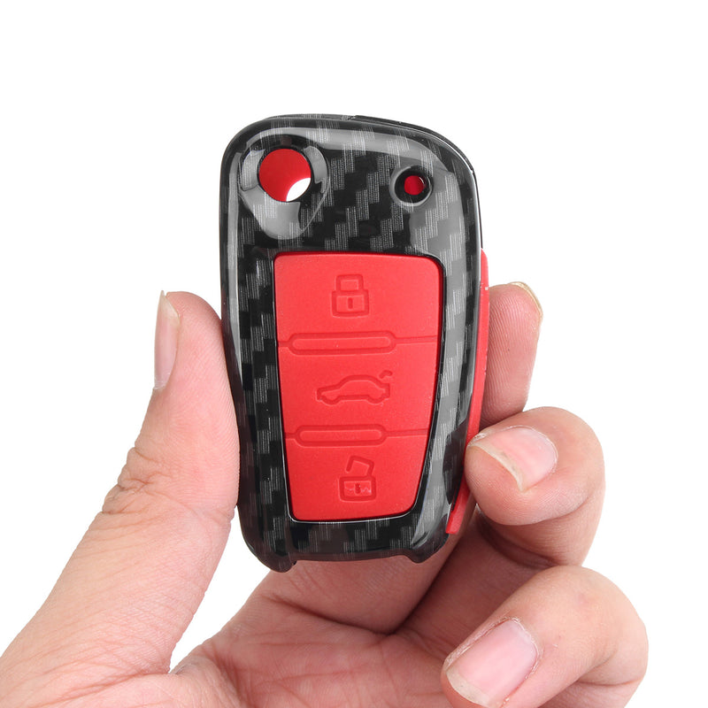 Plastic+Silicone Car Key Case Protector Cover Remote Control Fob for Audi Q3 A1 S3 Q7 A5 TT TTS