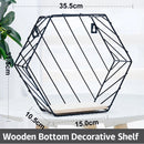 Large Wall Mounted Shelf Wooden Decorative Storage Display Hexagon Shelf Rack