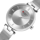 CURREN 9031 Ultra Thin Dial Case Elegant Design Women Watch Full Steel Quartz Watch