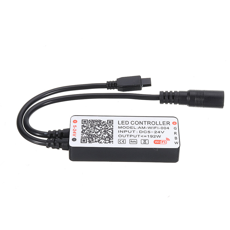Smart WiFi 5Pin RGBW LED Strip Controller+32Keys Remote Control Work With Amazon Alexa Google Assistant 5-24V
