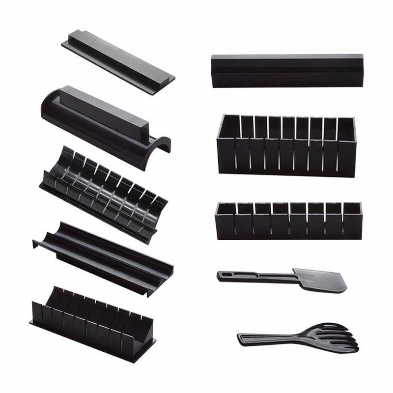 DIY 10 In 1 Sushi Maker 10pcs Rice Roll Mold Kitchen Chef Set Mould Roller Cutter Sushi Making Tools