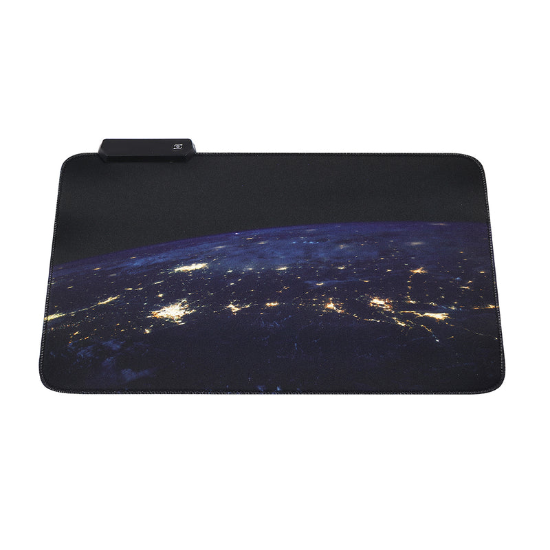 The Space USB Wired RGB Colorful Backlit LED Mouse Pad Anti-Slip Gaming Mice Table Desk Mat
