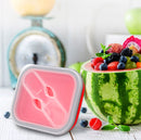 KCASA KC-FY02 Collapsible Silicone Lunch Box BPA Free Foldable Bento Food Container With Tableware