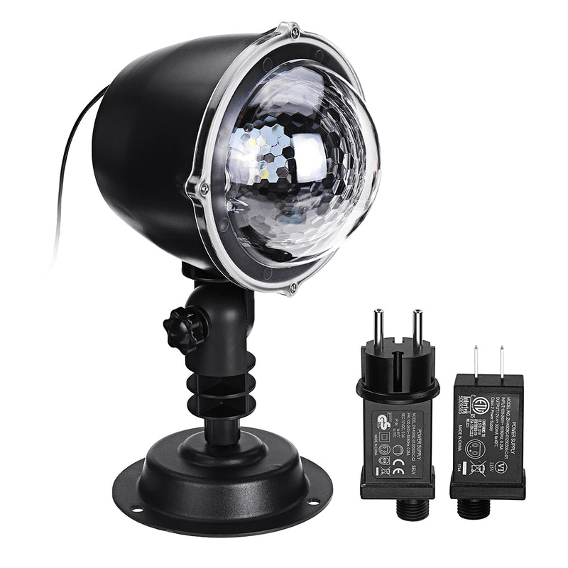 5W Moving Snowflake Snow LED Mini Projector Light Adjustable Waterproof Lamp