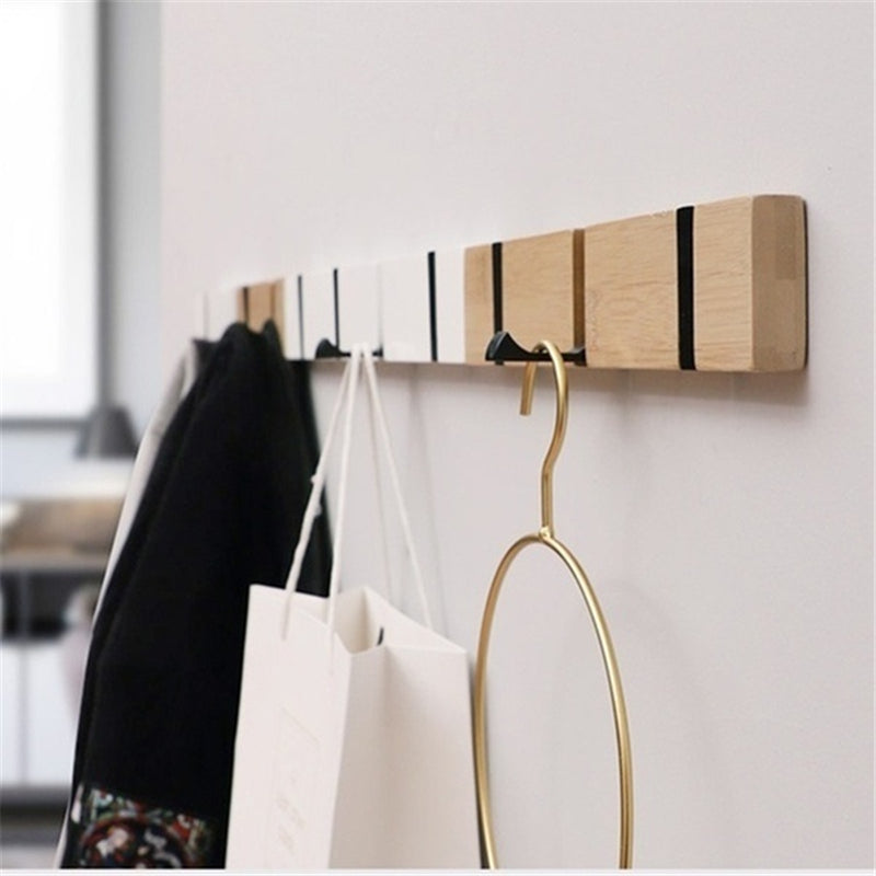 2/3/4/5 HOOKS Wall Mount Hook for Home Wooden Coat Hangers Rack Hat Clothes Hook Wall Coat Rack