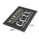 A3 Security Warning Sign Protected By 24 Hour CCTV Security Camera Sign Metal Waterproof Black