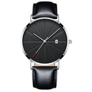 Deffrun Casual Style Business Men Wrist Watch Leather Strap Quartz Watch
