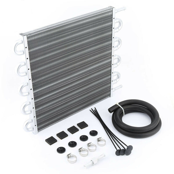 4-10 Row Aluminum Racing Air Conditioner Tube Condenser Engine Transmission Oil Cooler Kit For Universal Car