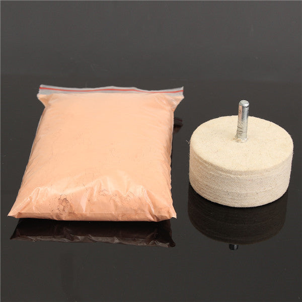 8Oz 230g Cerium Oxide Polishing Powder with 2 Inch Felt Polishing Wheel