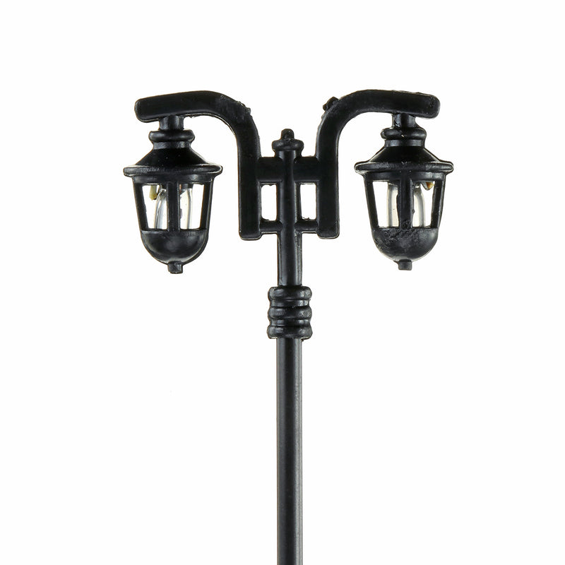 5Pcs/Set 1: 100 HO Scale LED Model Garden Lights Street Light Road Lamps 2-Head