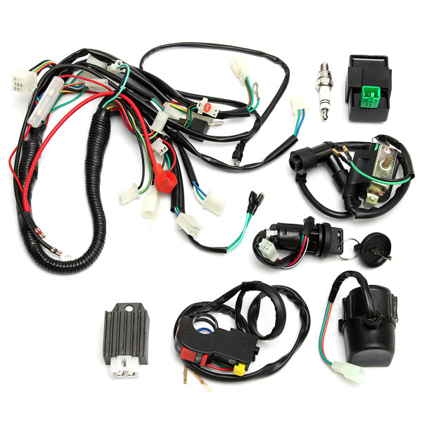 Wiring Harness Loom Start Switch Kit Pit Bike ATV 4 Go Kart 50cc 110cc 125cc