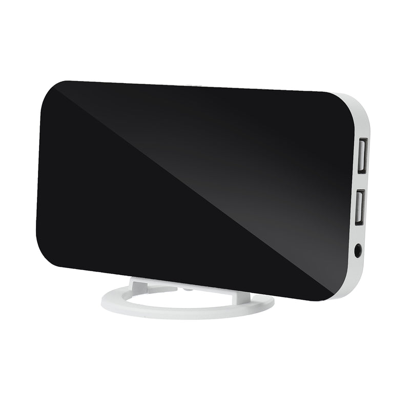 Dual USB Charger Digital LED Mirror Display Alarm Clock