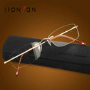 LianSanTitanium Portable Anti-fatigue Reading Glasses Frameless Resin Alloy Presbyopic Glass L8085