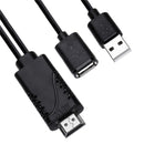 2 in 1 USB Female To HDMI Male HDTV Adapter Cable For HDTV Projector Displays