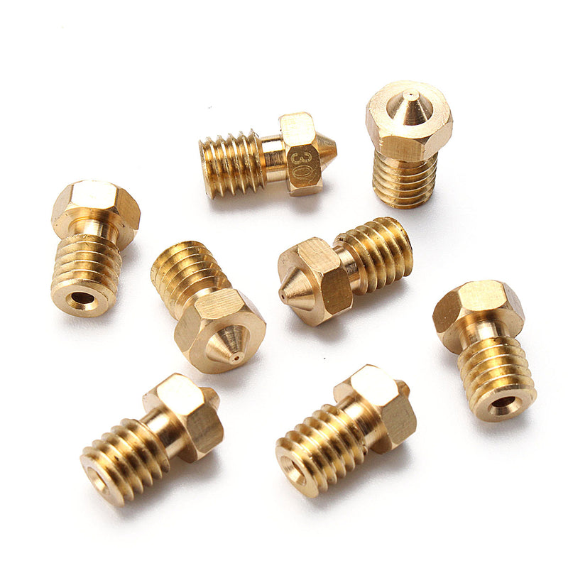 Geekcreit 8Pcs Four Sizes V6 Brass Nozzle For 1.75mm Filament Nozzle Extruder Print Head