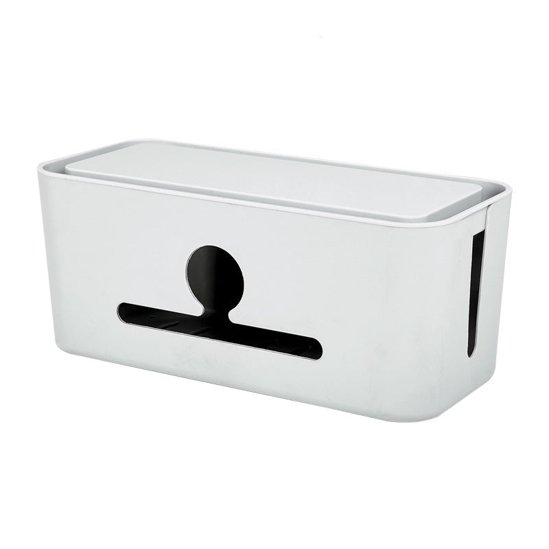 Three Flower Power Cord Plug-in Board Storage Box Charger Computer Power Strip Cable Management Box Baskets