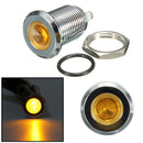Silver/Black Shell Metal 12mm LED Indicator Light Pilot Dash Lamp Screw Shape12V