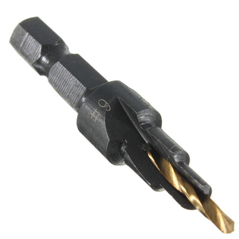 5pcs HSS Countersink Drill Bit Set #5 #6 #8 #10 #12 Woodworking Counter Bore Screw Tool