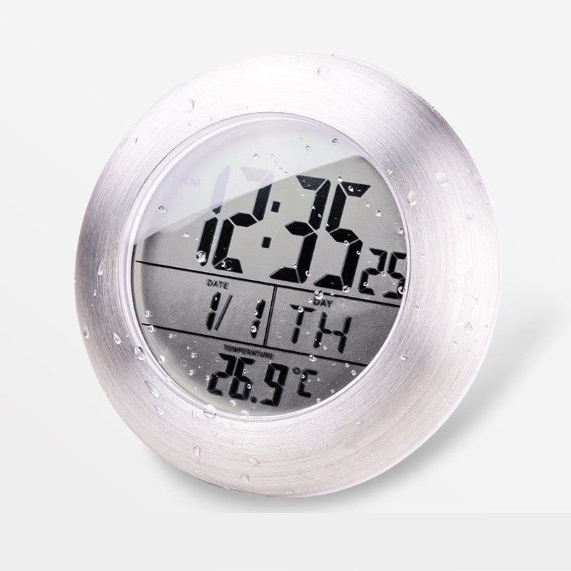 Emate Bathroom Waterproof Temparture Sensor Electronic Digital Clock With Sucker And Bracket