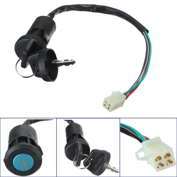 4 Wires 2 Ignition Keys Switch 50 70 90 110 125cc Fit Chinese ATV Go Kart