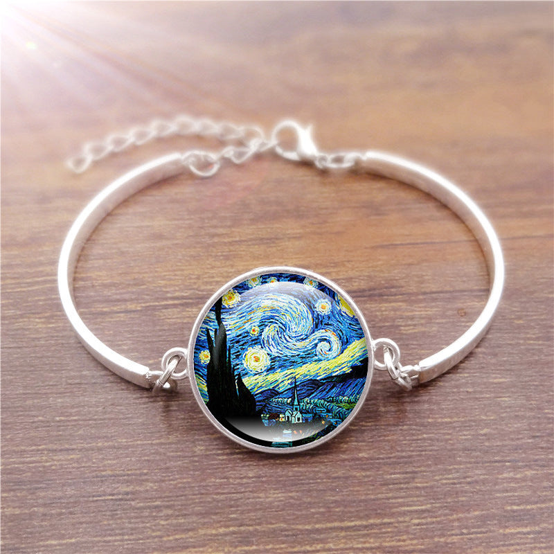 Ethnic Starry Necklace Bracelet Earrings Set Retro Women Jewelry Set