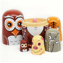 6Pcs/Set Nesting Dolls Wooden Matryoshka Russian Dolls Hand Painted Baby Toy  Home Decorations