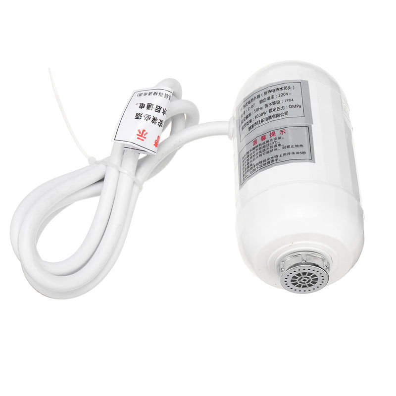 3000W 220v Electric Instant Hot Water Faucet Tap Heater Kitchen Bathroom Home