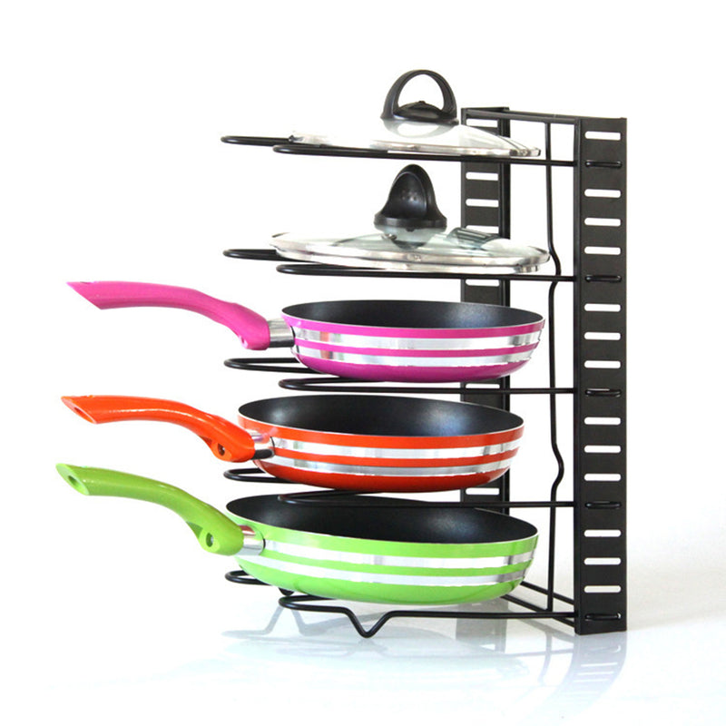 8 Layers Pot Organizer Rack Cabinet Storage Rack Lid Pan Holder Kitchen Countertop