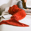 Knitted Handmade Mermaid Tail Blankets Yarn Crochet Mermaid Blanket Kids Throw Wrap Super Soft Sl