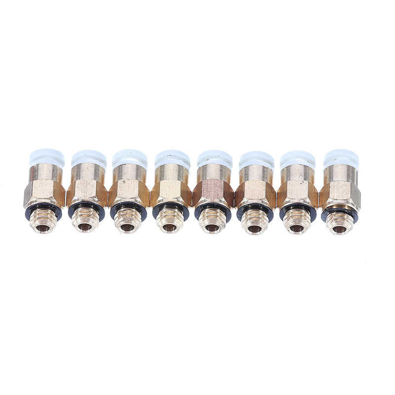 2*4mm 1M Black/Red/Yellow PTFE Tube with 8Pcs PC4-M10 + 8Pcs PC4-M6 Pneumatic Connector Kit for 3D Printer