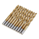 Drillpro 10pcs 3.175mm Shank Ball Nose End Milling Cutter Titanium Coated Two Flute 12mm/22mm CNC Tool