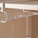 White Metal Fresh Bar Champagne Wine Glass Holder Rack Storage Cabinet Hanging